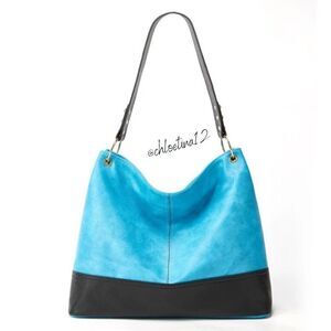 New Hobo Handbags for Women Vegan Leather Contrast Colors Top Handle Satchel Bag